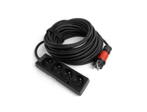 Przedłużacz elektryczny 4-krotny 15m listwa zasilająca 4 gniazda 3x1,5mm2 czarny Doktorvolt DV-4940-F