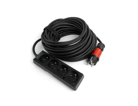 Przedłużacz elektryczny 4-krotny 15m listwa zasilająca 4 gniazda 3x1,5mm2 czarny Doktorvolt DV-4940-F