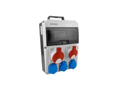 Rozdzielnica budowlana 16A 32A CEE 2x230V erbetka z uchwytem Doktorvolt CAS DV-8102-F