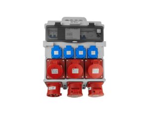 Rozdzielnica budowlana 3x16A 2x32A CEE 4x230V z uchwytem i wtyczką tablicową Doktorvolt TR-S/FI DV-5053-D