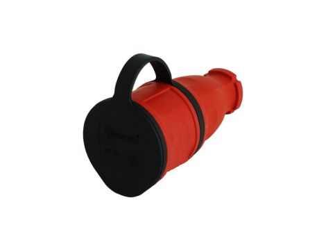 Gniazdo przenośne proste 16A 230V 2P+Z czerowne Schuko 8249