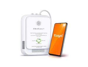 Qoltec Certyfikowany Czujnik wycieku gazu ziemnego detektor CH4 NG Tuya Wi-Fi alarm 85dB LED