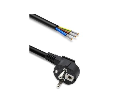 Qoltec Kabel zasilający wtyczka kątowa SCHUKO CEE 7/7 (E/F) miedź Cu odizolowany lutowany 3x1.50 mm 5m