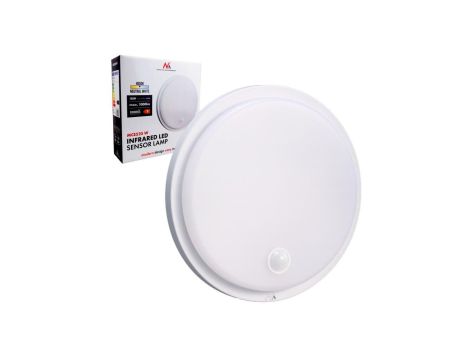 Lampa LED z czujnikiem ruchu Maclean , czujnik PIR, kolor biały, 10W, IP65, 1000lm, barwa neutralna, MCE525 W