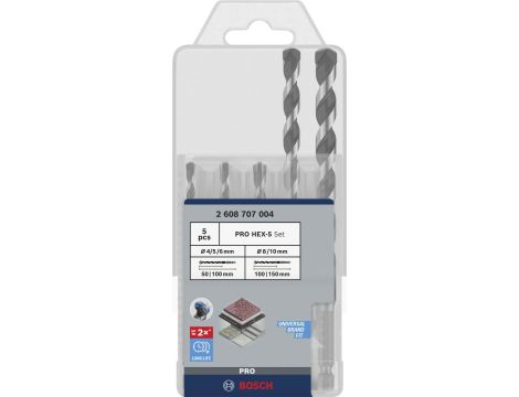 BOSCH WIERTŁO CYL-3 KPL. 5szt. 4-10mm (4/5/5/6/6/8/10)