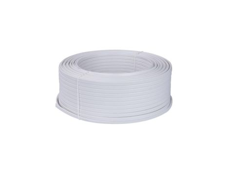 Kabel mieszkaniowy płaski OMYp / H03VVH2-F 2x0,75mm2 biały 300/300V giętki linka NKT /100m/