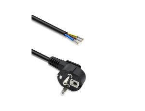 Qoltec Kabel zasilający wtyczka kątowa SCHUKO CEE 7/7 (E/F) miedź Cu odizolowany lutowany 3x0.75 mm 3m