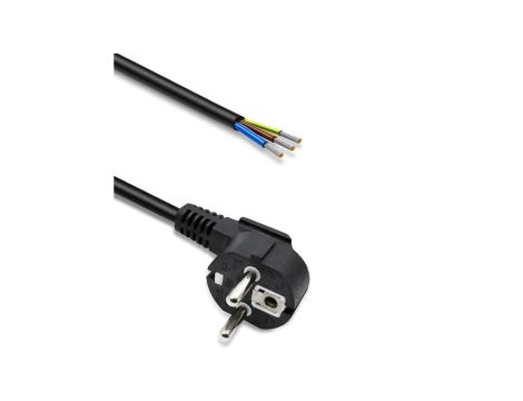 Qoltec Kabel zasilający wtyczka kątowa SCHUKO CEE 7/7 (E/F) miedź Cu odizolowany lutowany 3x0.75 mm 3m