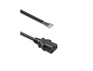 Qoltec Kabel zasilający IEC C13 odizolowany lutowany Czysta miedź Cu 3x0.75mm 1.8m