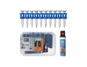 Gwoździe do betonu 2,7x38mm ocynkowane, gładkie łączone plastikiem 500 sztuk + 1x gaz do osadzaka R-SC40II Rawlplug R-KNC-6/38/5