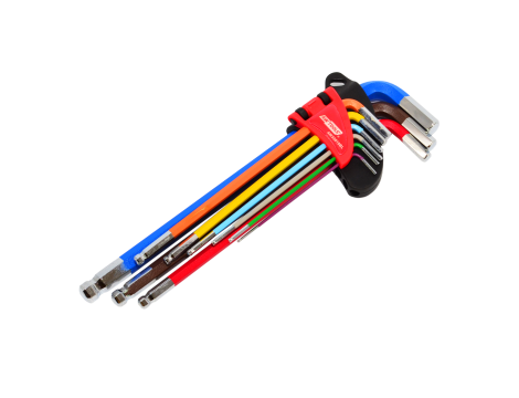 AWTOOLS KLUCZE IMBUSOWE HEX/ 1,5-10,0mm/ 9szt. KOLOR KULA DŁUGIE BLACK LINE
