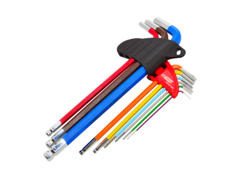 AWTOOLS KLUCZE IMBUSOWE HEX/ 1,5-10,0mm/ 9szt. KOLOR KULA DŁUGIE BLACK LINE - 2