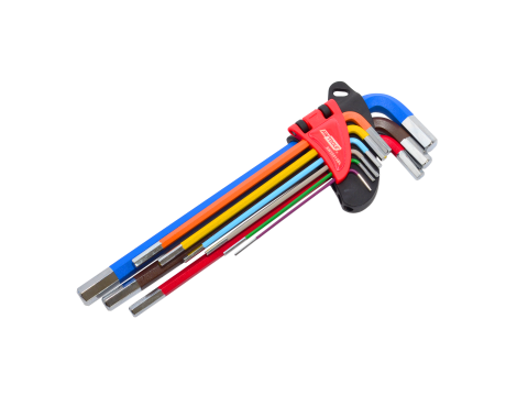 AWTOOLS KLUCZE IMBUSOWE HEX/ 1,5-10,0mm/9szt. KOLOR DŁUGIE BLACK LINE