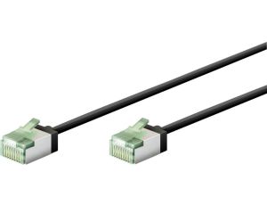 Ultra-elastyczny CAT 8.1 kabel krosowy, slim, U/FTP, czarny - Długość kabla 0.25 m