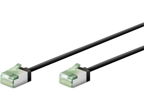 Ultra-elastyczny CAT 8.1 kabel krosowy, slim, U/FTP, czarny - Długość kabla 0.25 m