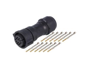 Złącze okrągłe X-Lok, wtyk, motaż na przewód, PIN: 12 żeńskie ze stykami CD-12BFFA-QL8MP0