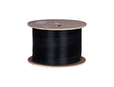 Kabel sieciowy F/UTP kat.5e skrętka 4x2x0,51mm zewnętrzny żelowany PE czarny Alantec /500m/