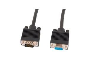 Kabel przedłużacz SVGA (D-Sub 15-pin) FHD@60 czarny wtyk/gniazdo 3m LANBERG
