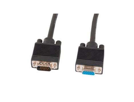 Kabel przedłużacz SVGA (D-Sub 15-pin) FHD@60 czarny wtyk/gniazdo 3m LANBERG