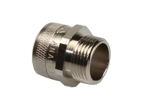 Dławik Dławnica metalowa M12x1,5 do rur karbowanych Anaconda 10mm IP54 mosiądz niklowany ANAMET