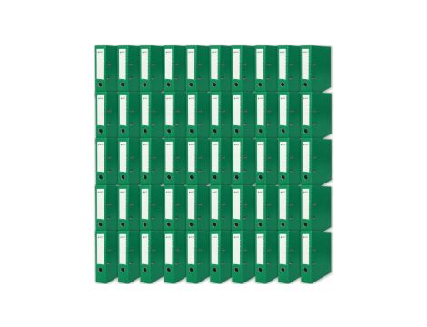 Zestaw 50szt segregatorów biurowych A4 75mm na dokumenty i akta Zielony