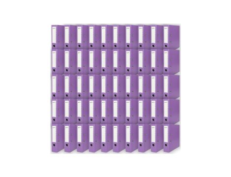 Zestaw 50szt segregatorów biurowych na dokumenty i akta A4 75mm Fiolet