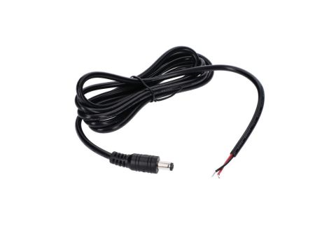 Wtyk DC 5.5x2.1 3A przewód czarny 150cm 22awg