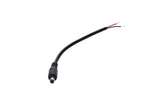 Wtyk DC 5.5x2.1 3A przewód czarny 15cm 22awg