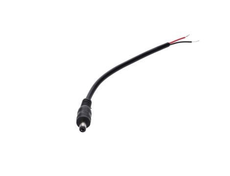 Wtyk DC 5.5x2.1 3A przewód czarny 15cm 22awg