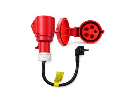 Qoltec Adapter siłowy gniazdo CEE 32A 5P 400V na SCHUKO 230V max 16A 3.5 kW