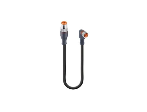 Kabel konfekcjonowany obustronnie złącza M12 męskie proste / M8 żeńskie kątowe 3-PINowe LED PUR RST 3-RKMWV/LED A 3-224/5 M