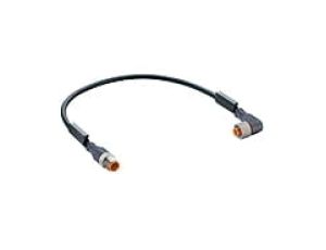 Kabel konfekcjonowany obustronnie M12 4-PINowy męskie proste żeńskie złącze kątowe czarny PUR RST 4-RKWT 4-225/1 M