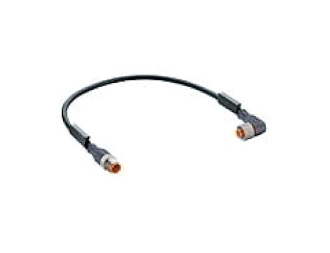 Kabel konfekcjonowany obustronnie M12 4-PINowy męskie proste żeńskie złącze kątowe czarny PUR RST 4-RKWT 4-225/1 M