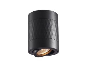 Oprawa Sufitowa Natynkowa RUBIN ROMB GU10 Tuba Spot Okrągła Ruchoma Czarna GOLDLUX