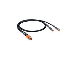 Kabel konfekcjonowany sensor/aktuator obustronny M12 męski prosty 2xM8 żeński katowy 3-PIN z kablem 2m 43516