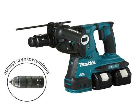 MAKITA MŁOT SDS+  18Vx2 DHR283T2JU 2,9J 2x5,0Ah BL + UCHWYT 13mm + MODUŁ AWS