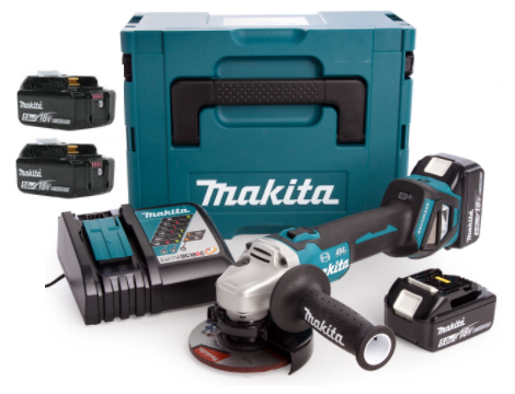 MAKITA SZLIFIERKA KĄTOWA  18V 125mm DGA513RT3J 3x5,0Ah REG.OBR. BL