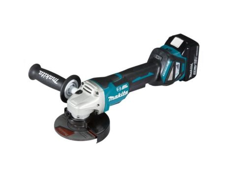 MAKITA SZLIFIERKA KĄTOWA  18V 125mm DGA517RTJ 2x5,0Ah REG.OBR. BL WŁĄCZNIK ŁOPATKOWY