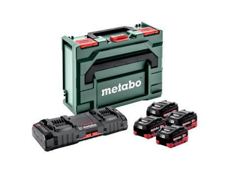 METABO AKUMULATOR 18V  5,5Ah LIHD 4szt. + ŁADOWARKA ASC 145 DUO METABOX