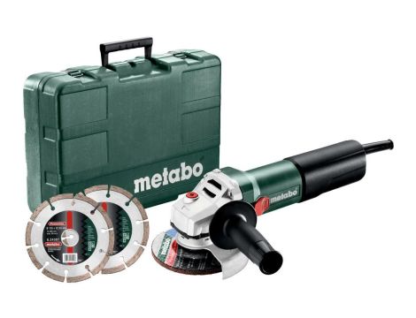 METABO SZLIFIERKA KĄT.125 /WEQ 1400-125 1400W ELEKTRONIKA +2 TARCZE DIAMENTOWE WALIZKA