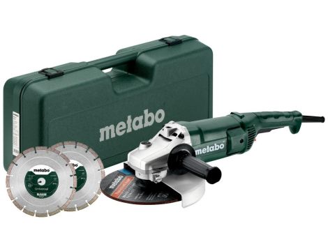 METABO SZLIFIERKA KĄT.230 WE 2200-230 + 2 TARCZE DIAMENTOWE WALIZKA