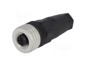 Złącze żeńskie, PIN: 4, proste, nakrętka metalowa, przekręcany 933139100