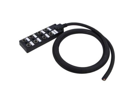Rozgałęźnik, PIN: 5, wejście: 8 x M12 gniazdo żeńskie, na przewodzie 2m, 24V, 2A DB12-5A8CAB-DPS7B02
