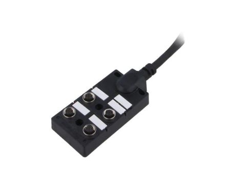 Rozgałęźnik, PIN: 5, wejście: 4 x M12 gniazdo żeńskie, na przewodzie 10m, 24V, 2A DB12-5A4CAB-DPS7B10