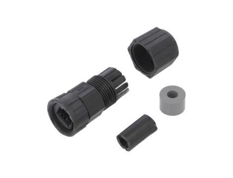 Obudowa złącza RJ45 prosta, plastikowa, na przewód, z gwintem wewnętrznym, skręcana IP67 RCP-00BMMS-SLM7001