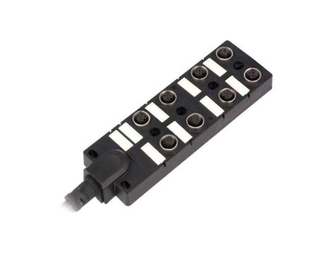Rozgałęźnik, PIN: 5, z diodą LED, wejście: 8 x M12 gniazdo żeńskie, na przewodzie 1m, 24V, 2A DB12-5A8CAB-DPS7B01