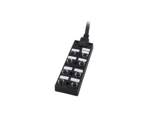 Rozgałęźnik, PIN: 5, wejście: 8 x M12 gniazdo żeńskie, na przewodzie 4m, 24V, 2A DB12-5A8CAB-DPS7B04