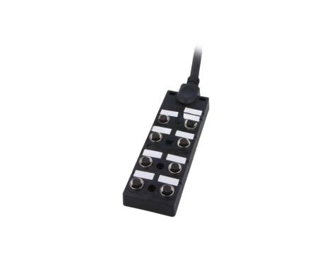 Rozgałęźnik, PIN: 5, wejście: 8 x M12 gniazdo żeńskie, na przewodzie 4m, 24V, 2A DB12-5A8CAB-DPS7B04