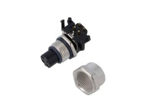 Złącze M12, żeńskie, PIN: 4, wtyk, proste, ekranowane, na panel, 250 V, 4 A MSDS-04PFFR-SF7003