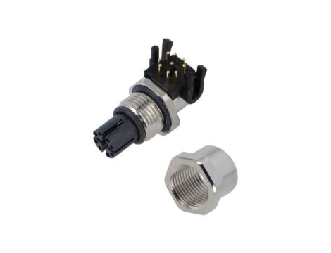 Złącze M12, żeńskie, PIN: 8, gniazdo, kątowe, ekranowane, na panel, 30 V/50 V AC, 0,5 A MSXS-08PFFR-SF7003